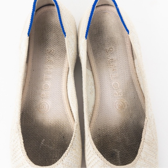 Rothy's Cream and White The Square Ballet Flat in Lily - Picture 4 of 16